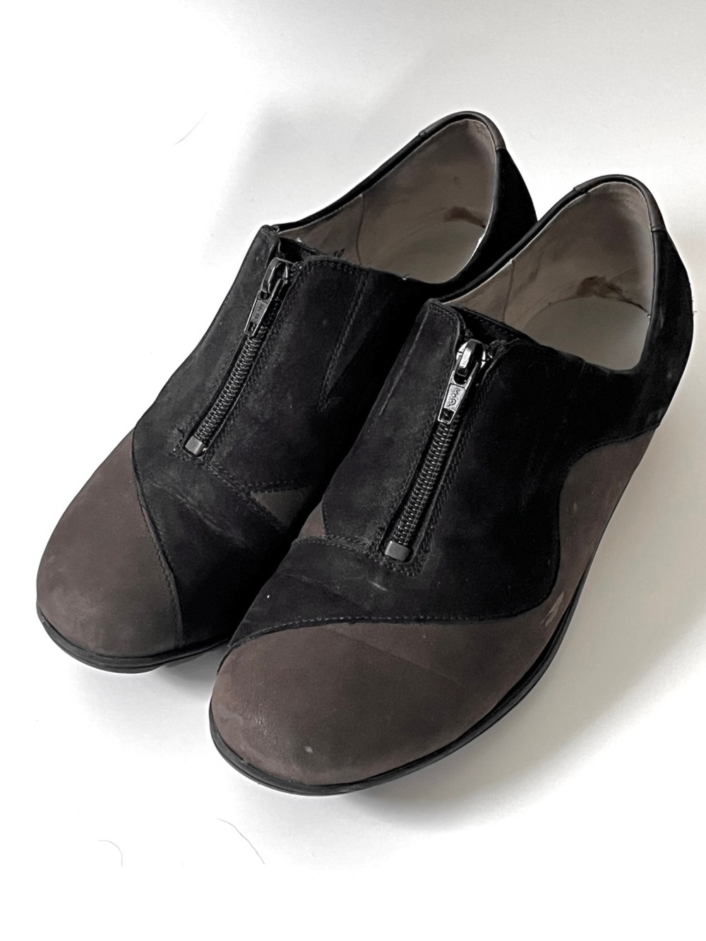 Waldlaufer Women Weite Leather Suede Comfort Walking Shoes ZipUp Size 7 UK 4 1/2
